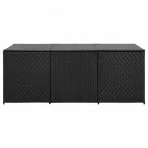 Záhradný úložný box 180 x 90 x 75 cm polyratan Šedá