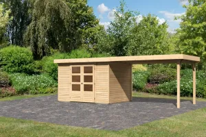 Drevený záhradný domček ASKOLA 4 s prístavkom 280 Lanitplast