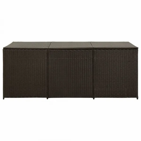 Záhradný úložný box 180 x 90 x 75 cm polyratan Šedá