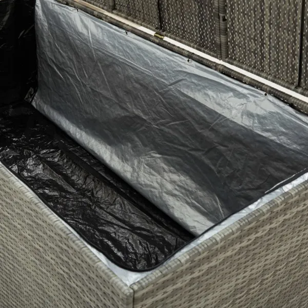 Záhradný úložný box 180 x 90 x 75 cm polyratan Šedá