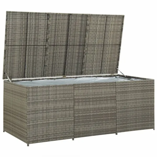 Záhradný úložný box 180 x 90 x 75 cm polyratan Šedá