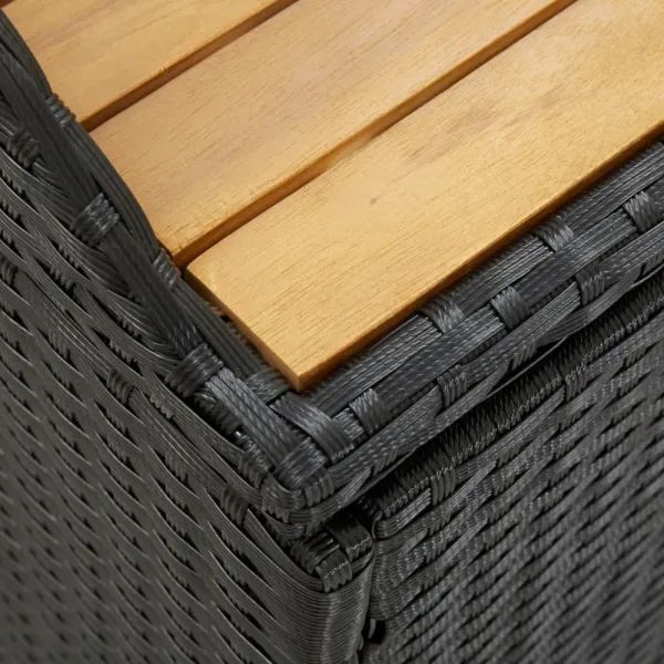 Záhradná lavica s úložným priestorom 120 cm polyratan Černá