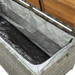 Záhradná lavica s úložným priestorom 120 cm polyratan Černá