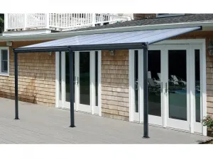 Hliníková pergola 4,35x3 m WALL 43 antracit Lanitplast