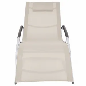 Záhradné ležadlo s vankúšom hliník / textilen Krémová