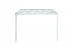 Hliníková pergola 3,12 x 3 m biela / polykarbonát Dekorhome