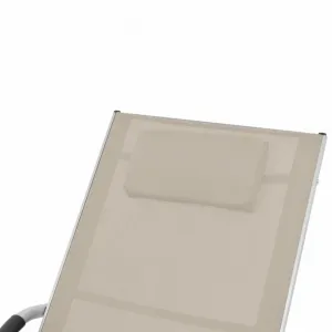 Záhradné ležadlo s vankúšom hliník / textilen Krémová
