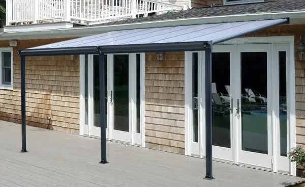 Hliníková pergola 4,96x3 m WALL 53 antracit Lanitplast