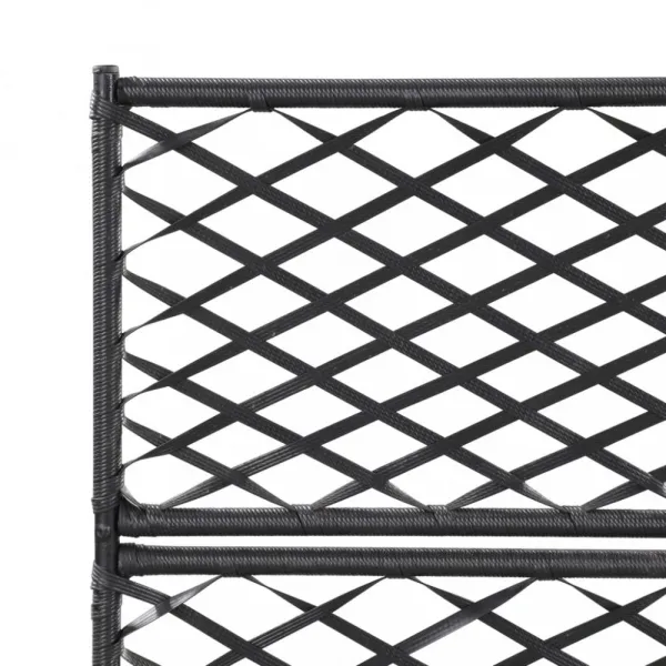 Truhlík treláží a 3 kvetináči 83x30x130 cm polyratan Dekorhome Černá