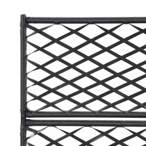 Truhlík treláží a 3 kvetináči 83x30x130 cm polyratan Dekorhome Černá