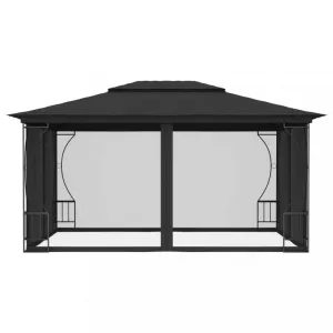 Záhradný altánok so závesmi 3 x 4 m Dekorhome