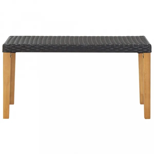 Záhradná lavica 120 cm polyratan / akácie Dekorhome Černá
