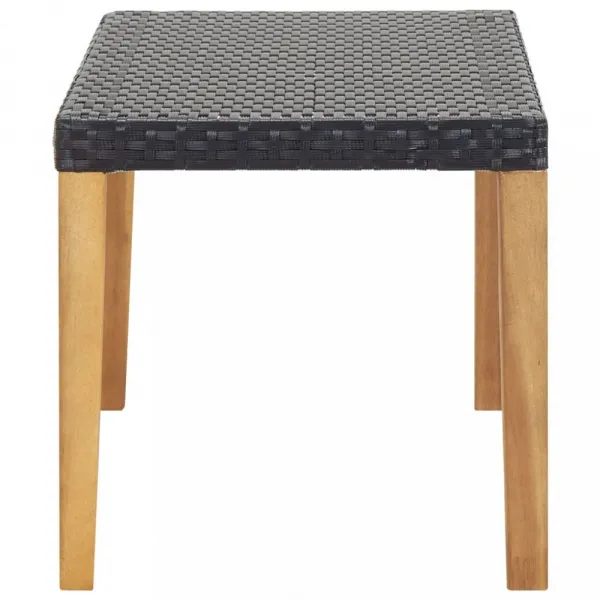 Záhradná lavica 120 cm polyratan / akácie Dekorhome Černá