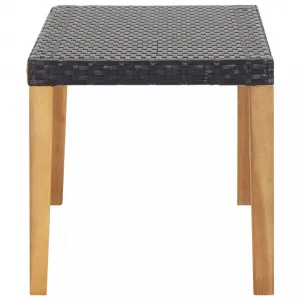 Záhradná lavica 120 cm polyratan / akácie Dekorhome Černá