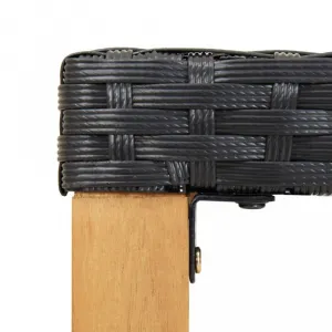 Záhradná lavica 120 cm polyratan / akácie Dekorhome Černá