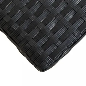 Záhradná lavica 120 cm polyratan / akácie Dekorhome Černá