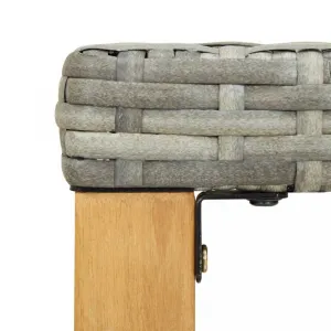 Záhradná lavica 120 cm polyratan / akácie Dekorhome Černá
