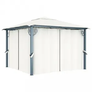 Záhradný altánok so závesmi 3x3 m Dekorhome