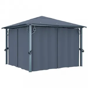 Záhradný altánok so závesmi 3x3 m Dekorhome