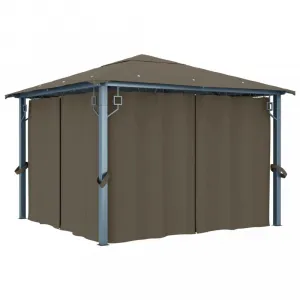 Záhradný altánok so závesmi 3x3 m Dekorhome