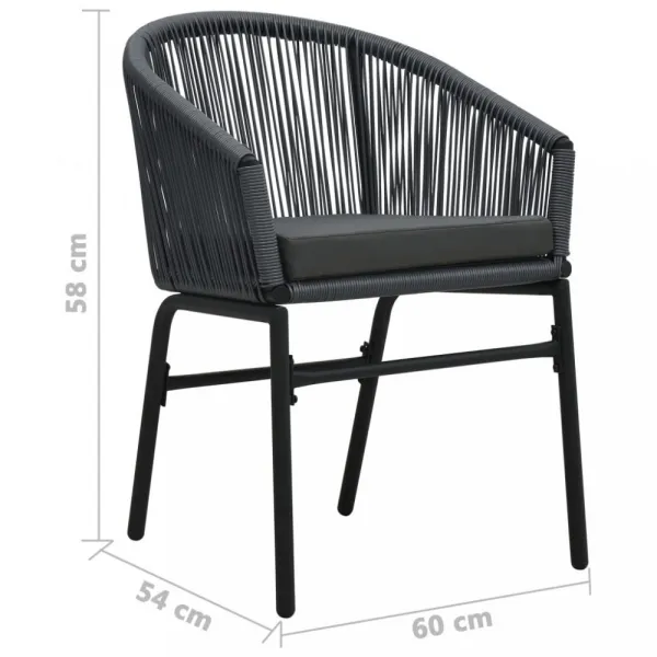 Záhradný jedálenský set 3 ks Dekorhome Černá