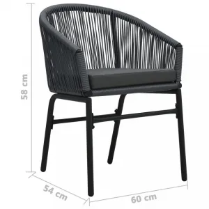 Záhradný jedálenský set 3 ks Dekorhome Černá