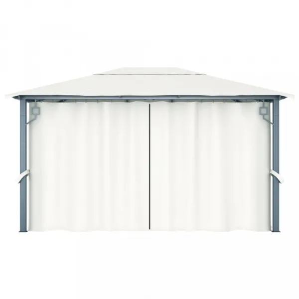 Záhradný altánok so závesmi 4 x 3 m Dekorhome