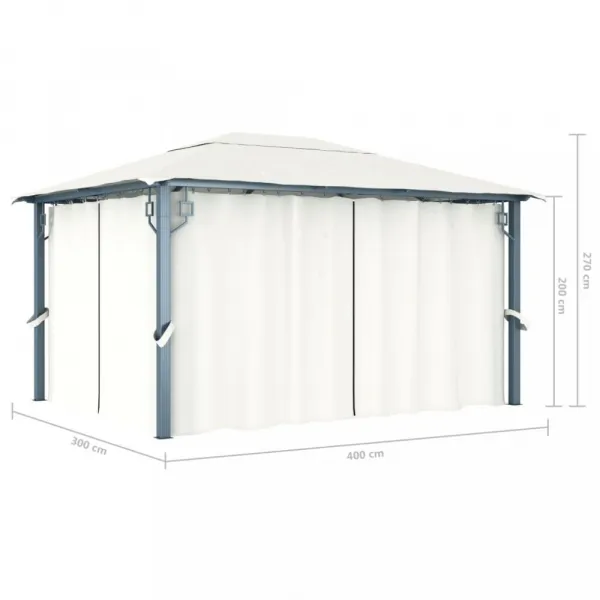Záhradný altánok so závesmi 4 x 3 m Dekorhome