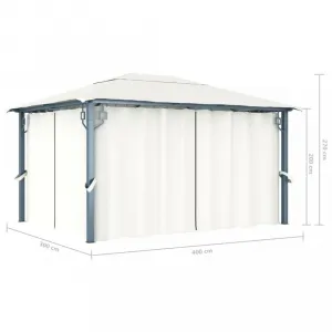 Záhradný altánok so závesmi 4 x 3 m Dekorhome
