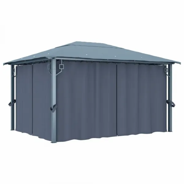 Záhradný altánok so závesmi 4 x 3 m Dekorhome