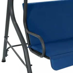 Záhradná hojdačka kovová Dekorhome Modrá