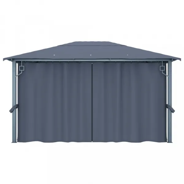 Záhradný altánok so závesmi 4 x 3 m Dekorhome