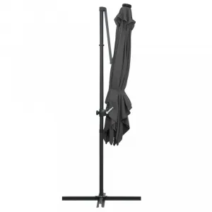 Konzolový slnečník s LED svetlami 250x250 cm Dekorhome Modrá