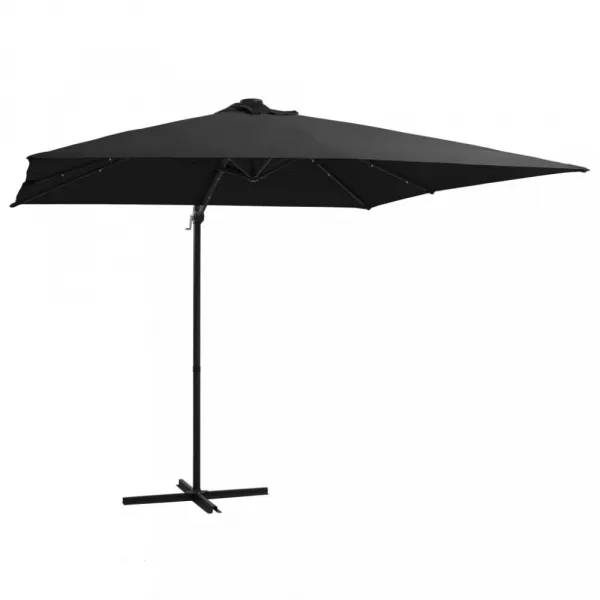 Konzolový slnečník s LED svetlami 250x250 cm Dekorhome Modrá