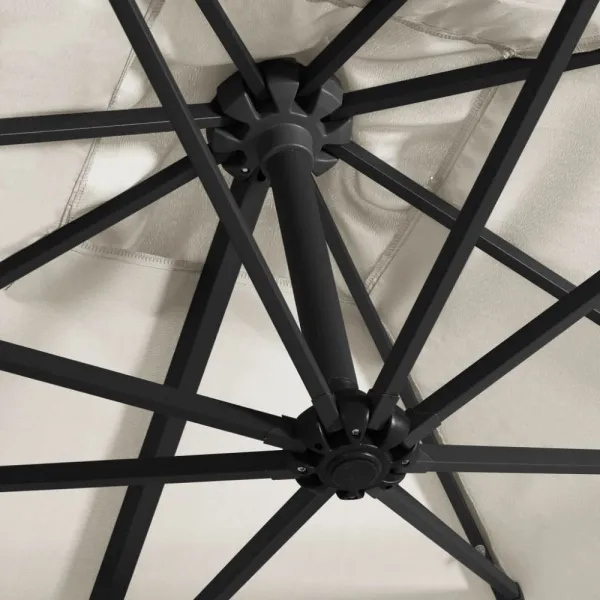 Konzolový slnečník s LED svetlami 250x250 cm Dekorhome Modrá