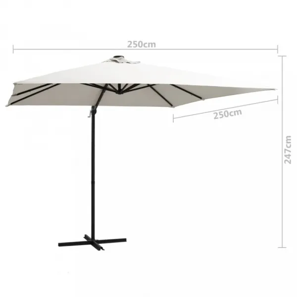 Konzolový slnečník s LED svetlami 250x250 cm Dekorhome Modrá