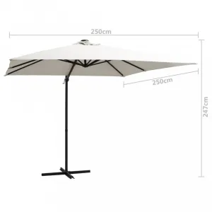 Konzolový slnečník s LED svetlami 250x250 cm Dekorhome Modrá