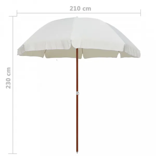 Slnečník s oceľovou tyčou Ø 210 cm Dekorhome Světle hnědá