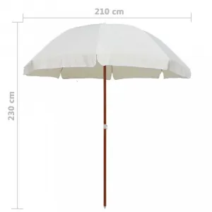 Slnečník s oceľovou tyčou Ø 210 cm Dekorhome Světle hnědá