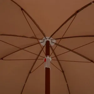 Slnečník s oceľovou tyčou Ø 155 cm Dekorhome Světle hnědá
