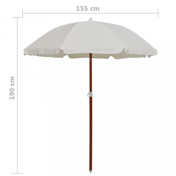 Slnečník s oceľovou tyčou Ø 155 cm Dekorhome Světle hnědá
