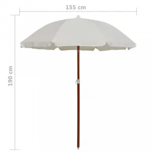 Slnečník s oceľovou tyčou Ø 155 cm Dekorhome Světle hnědá