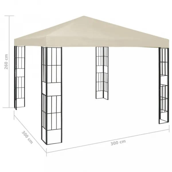 Záhradný altán 3 x 3 m Dekorhome Krémová