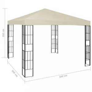 Záhradný altán 3 x 3 m Dekorhome Krémová
