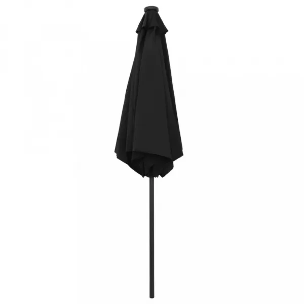 Záhradný slnečník s LED svetlami Ø 270 cm Dekorhome Černá