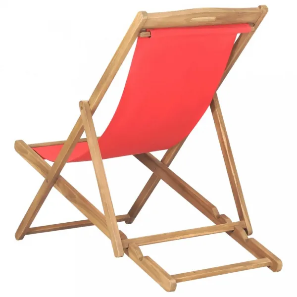 Skladacie plážové kreslo teak Dekorhome Šedá