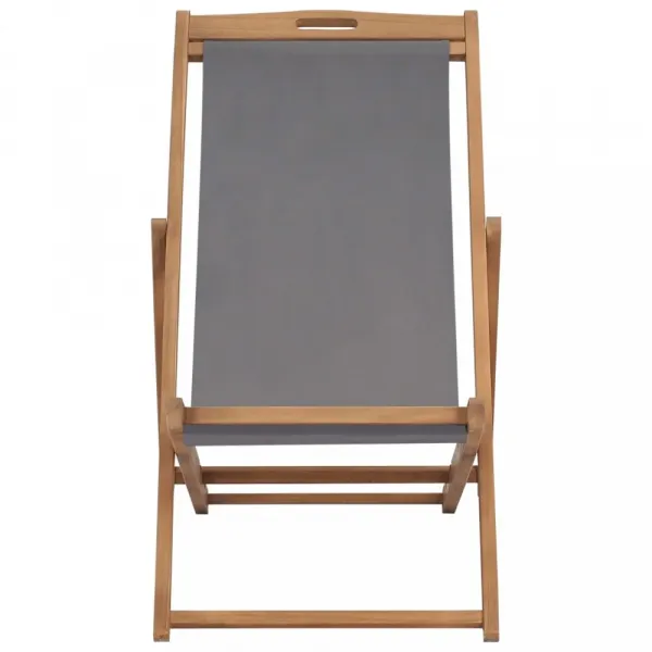 Skladacie plážové kreslo teak Dekorhome Šedá