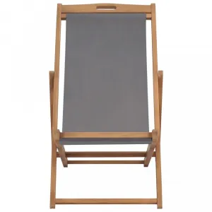 Skladacie plážové kreslo teak Dekorhome Šedá