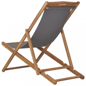 Skladacie plážové kreslo teak Dekorhome Šedá
