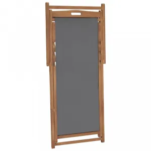 Skladacie plážové kreslo teak Dekorhome Šedá
